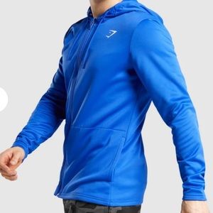Gym Shark Men’s Arrival Zip Up Hoodie, Small, Blue